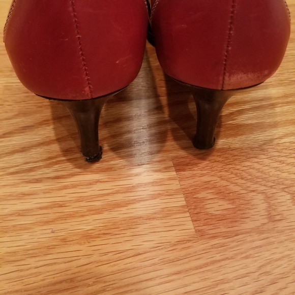 Coach Slip On Loafers Pumps Burgundy Leather - Picture 2 of 7